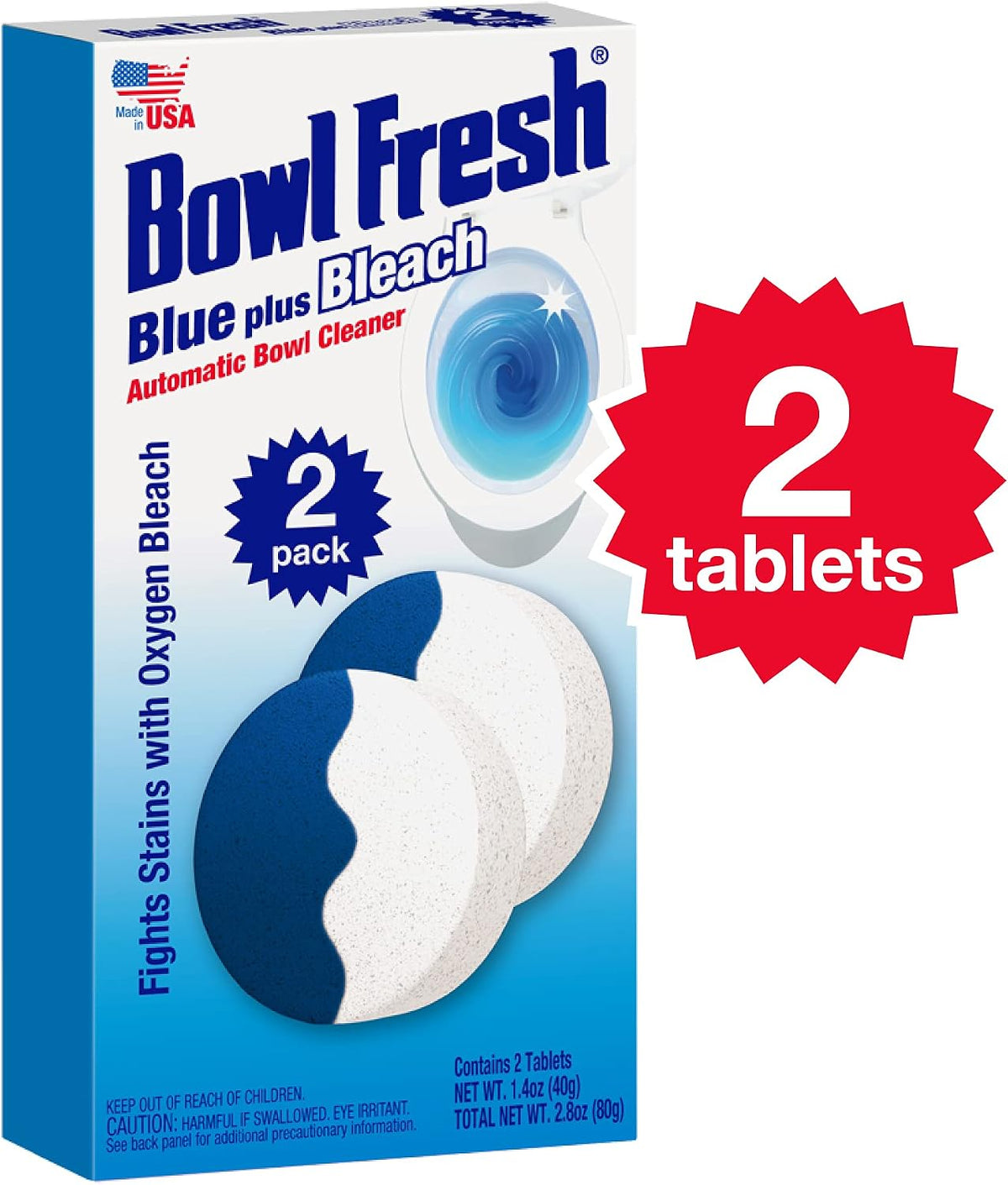 Blue plus Borax Toilet Bowl Cleaner Tablets - 5 Pack