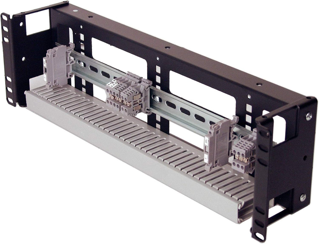 IRP1033D 3U Rackmount 3.78 inch Low Profile DIN Rail Panel for Industrial Standard EIA-310 19 inch 2-Post Relay Rack or 4-Post Server Rack