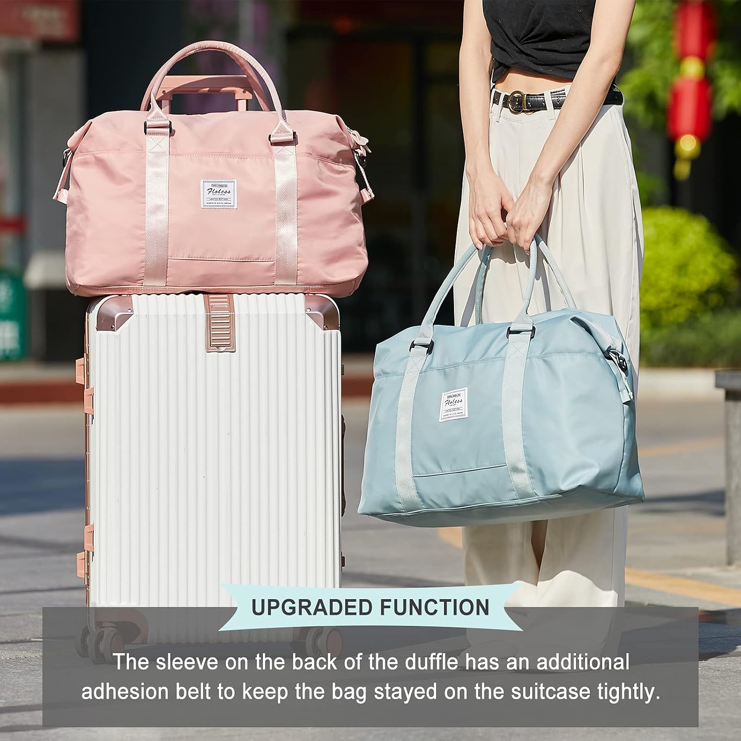 Travel Duffel Bag, Carry On Overnight Weekender Bags for Women | Travel Bag with Wet Pocket & Trolley Sleeve