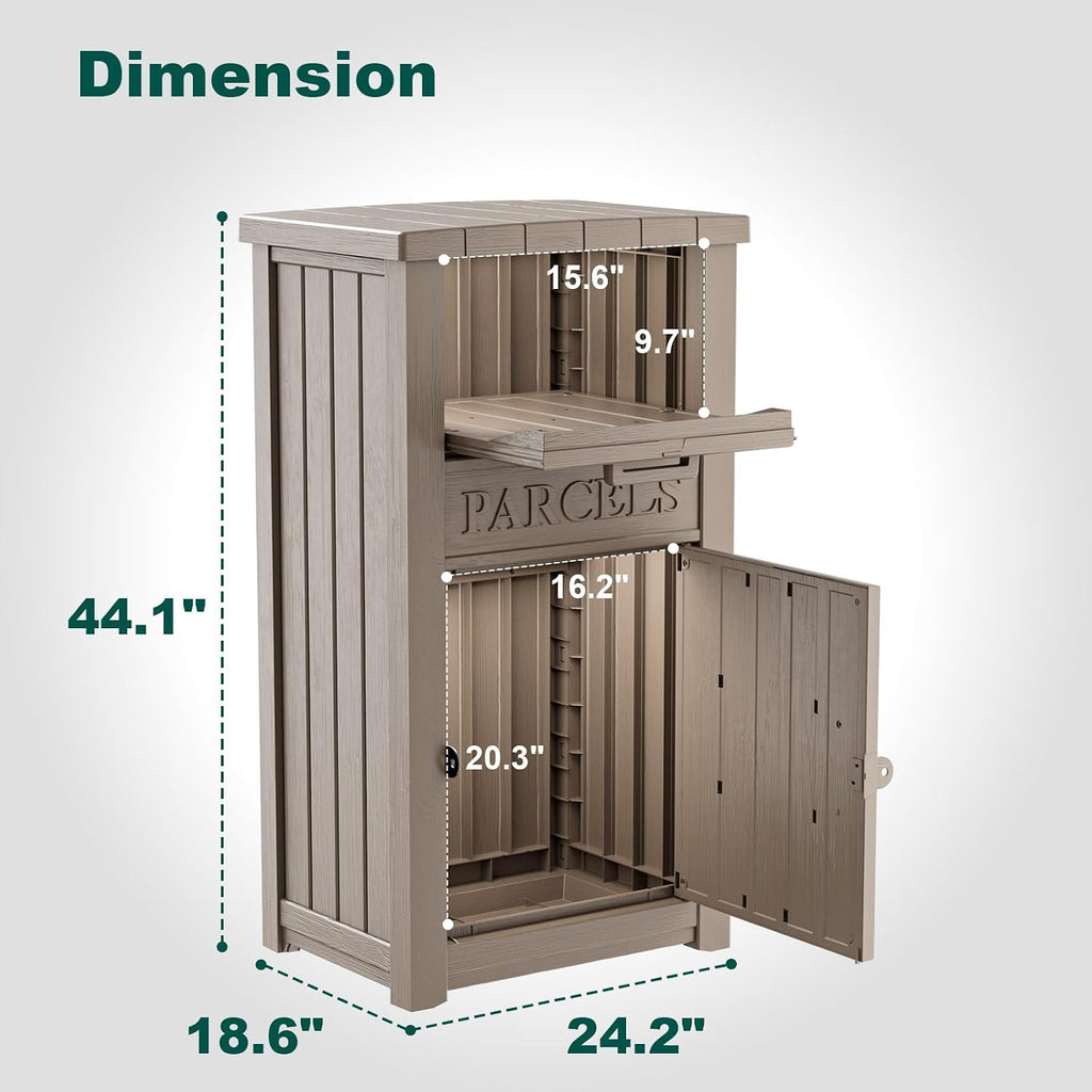 Package Delivery Box for Outside, Large Parcel Drop Box with Lockable Secure, Waterproof and Anti-Theft Storage for