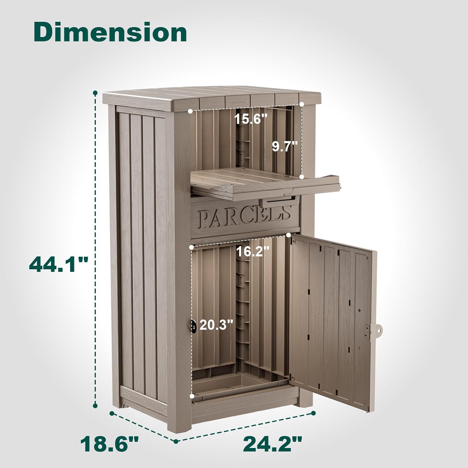 Package Delivery Box for Outside, Large Parcel Drop Box with Lockable Secure, Waterproof and Anti-Theft Storage for