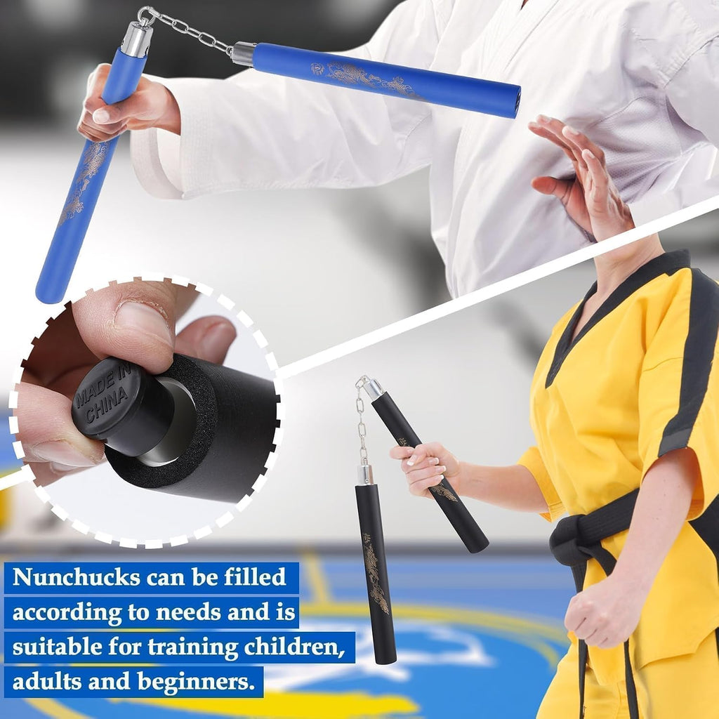 Foam Nunchucks for Kids and Adults,2 Pack Soft Training Nunchakus | Durable rubber foam nunchucks with 360 swivel
