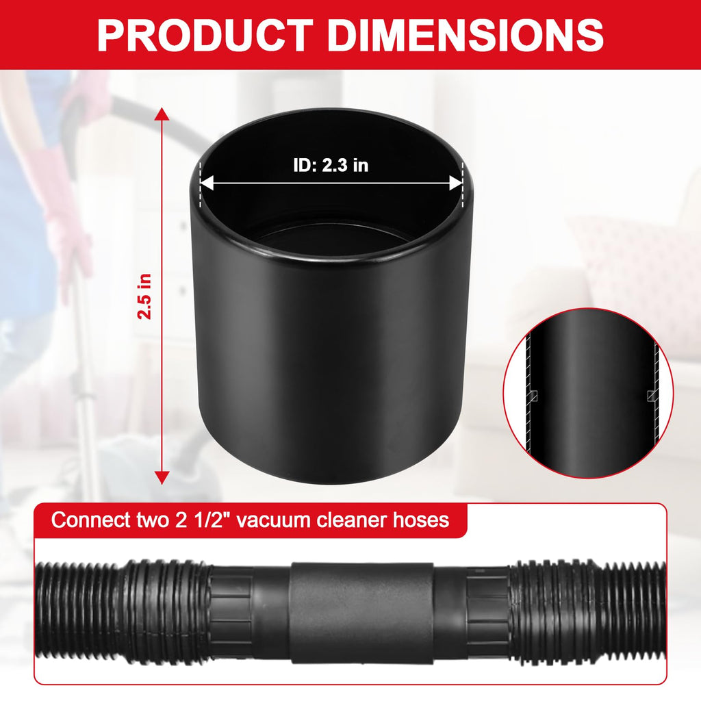 2-1/2" Vacuum Hose Coupling Replacement for Shop Vac Hose Adapter 90686