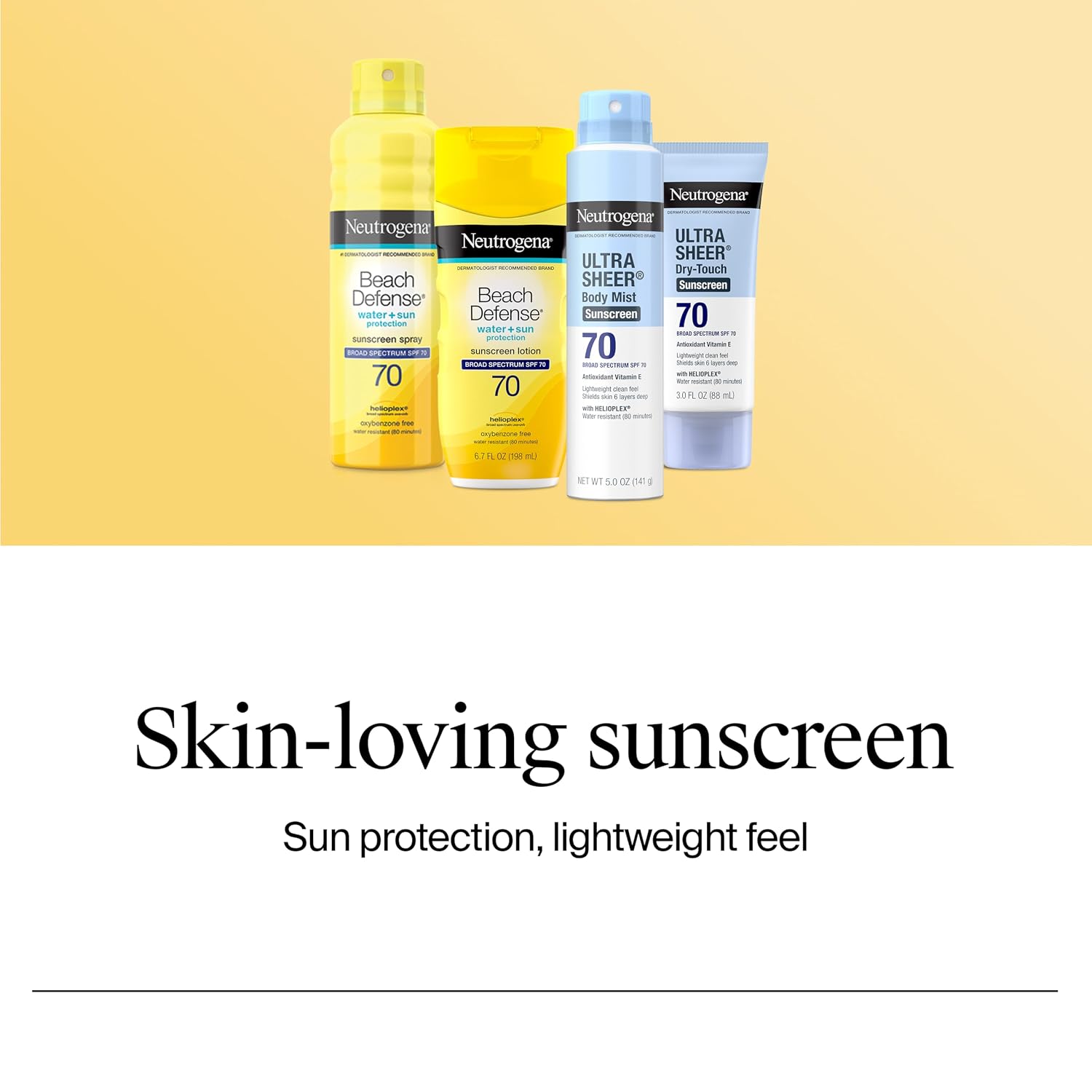Neutrogena Beach Defense Sunscreen Lotion, SPF 70, 6.7 fl. oz | Face & Body, Broad Spectrum for UVA/UVB Protection