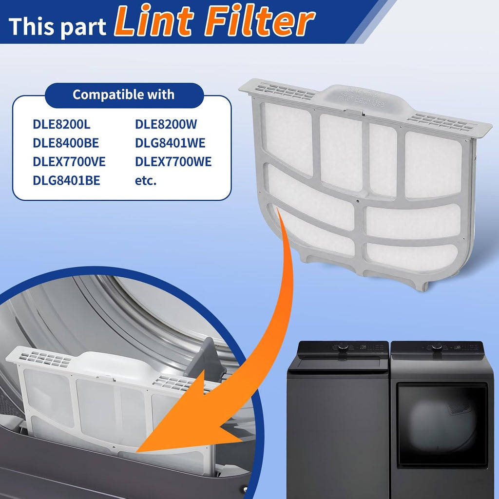 DLE8200L DLE8200W DLE8400BE DLG8401WE DLG8401BE Lint Filter for LG Dryer