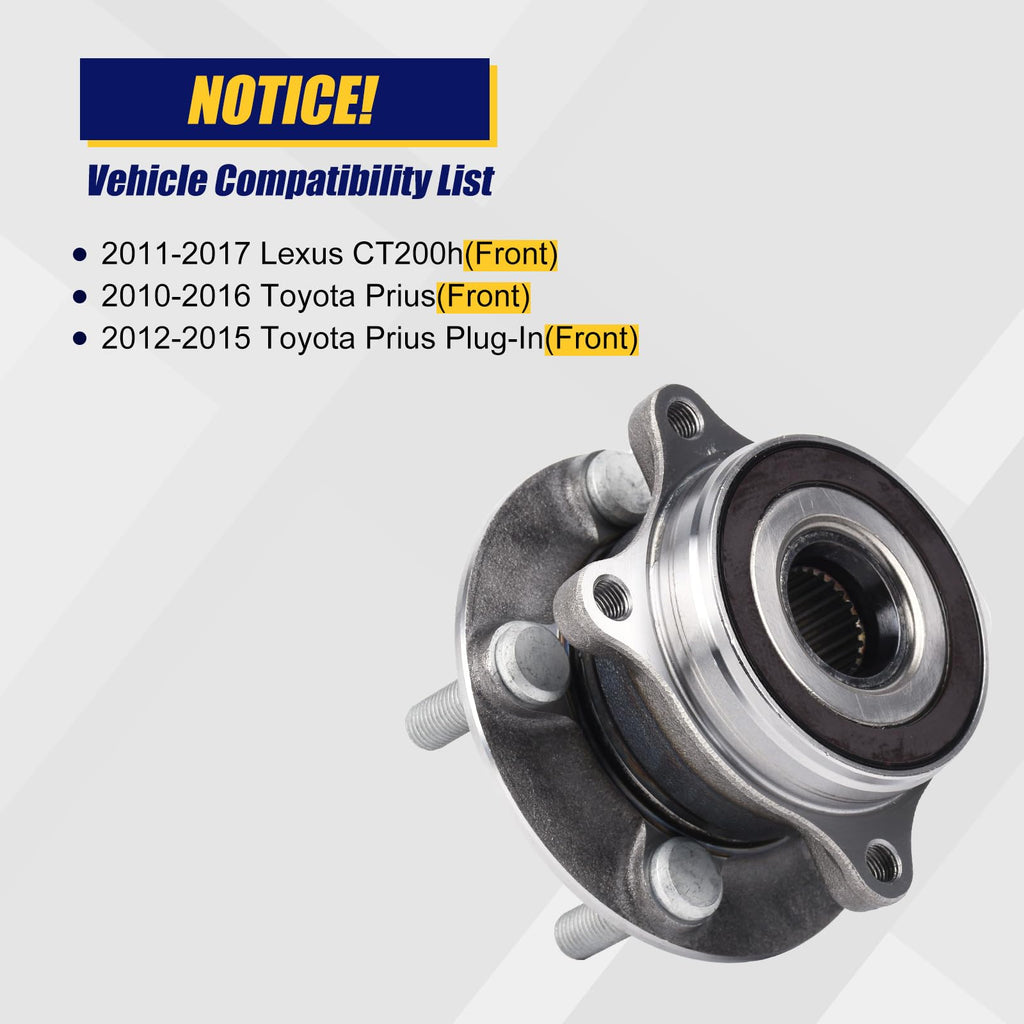 KUSATEC 513287 Front Wheel Bearing and Hub Assembly