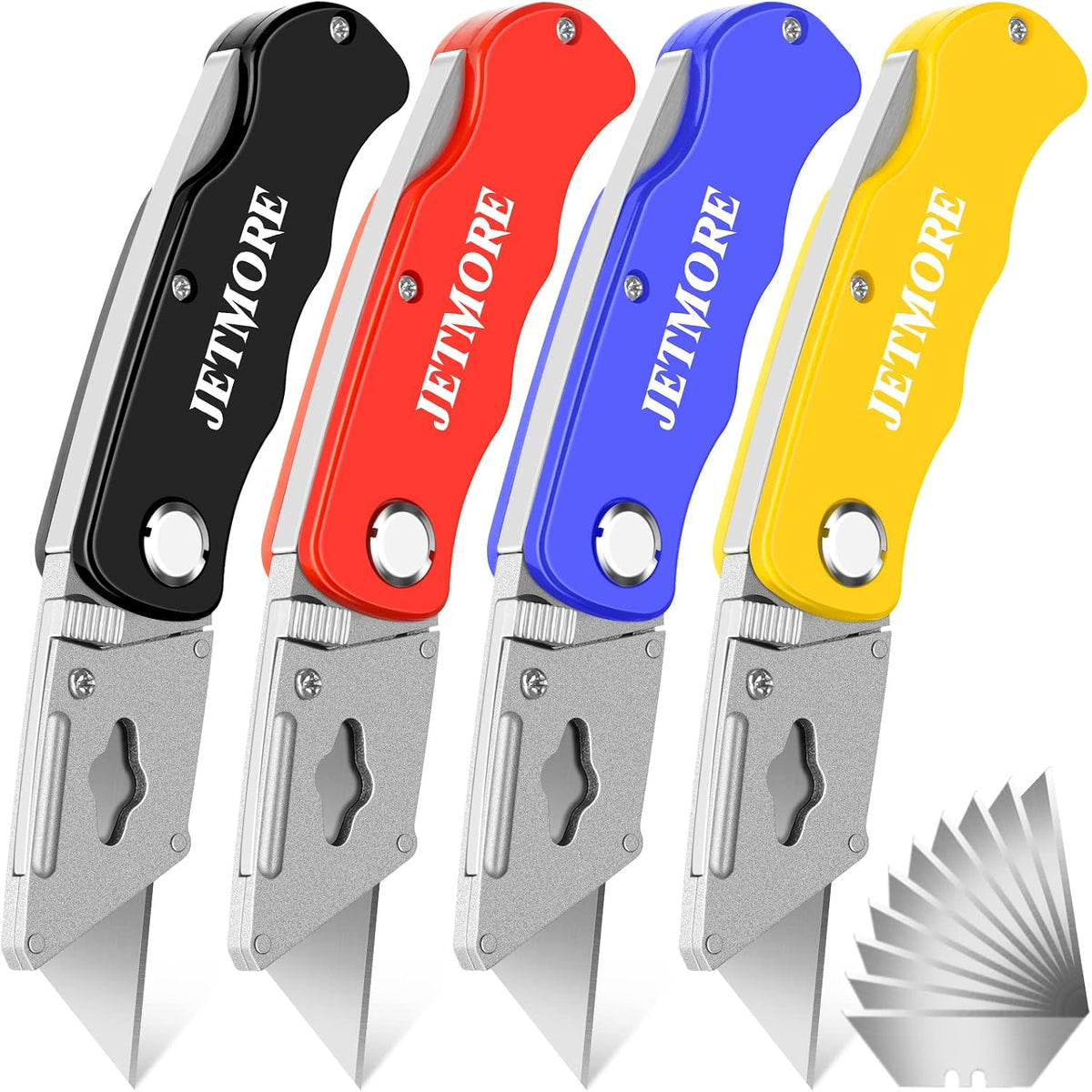 Box Cutter Tools 4 Pack Utility Knife With 10 Mat Cutter Blades