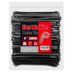 BethTie 8 Inch Black Zip Ties 2500 Pcs, 65 LBS UV Resistant Cable Ties