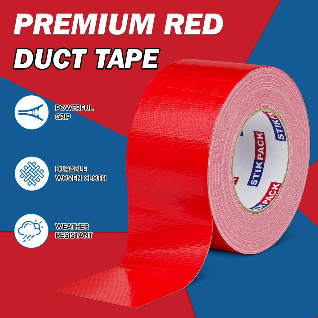3'' Wide Red Duct Tape Heavy Duty 3 Inches x 55 Yard, 1 Roll