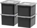 File Box, Plastic File Organizer with Lids for Letter/Legal File, Portable Document Box For Moving, Storage Bin with