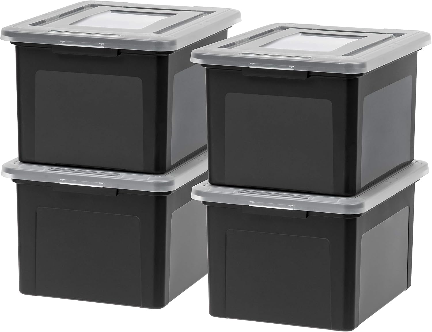 File Box, Plastic File Organizer with Lids for Letter/Legal File, Portable Document Box For Moving, Storage Bin with