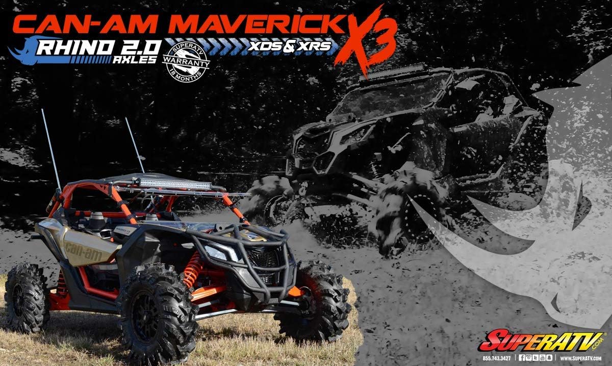SuperATV Rhino 2.0 Front Axle for Can Am Maverick X3 Models