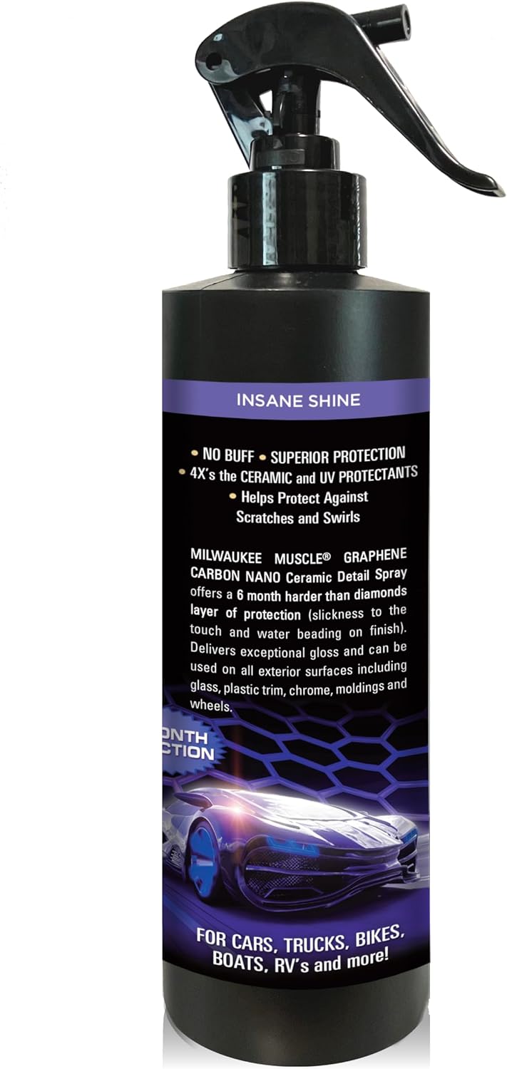 16oz Graphene Ceramic Coating Detail Spray Wax - The Best Protection Against Scratches, Swirls, Paint Chips, No Buff