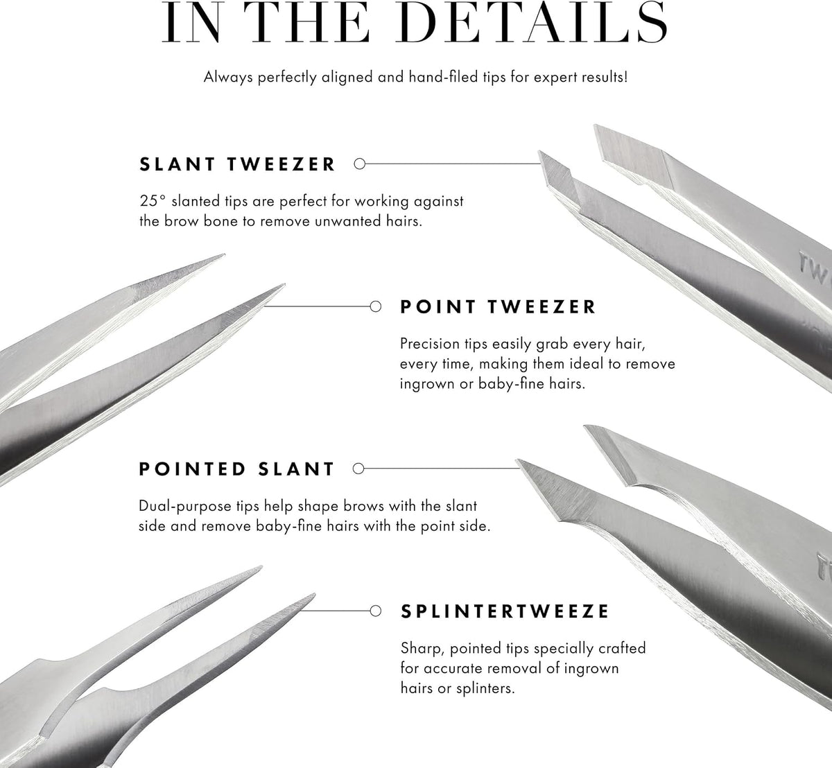 Slant Tweezer – Tweezerman Tweezers for Eyebrows Signature Red