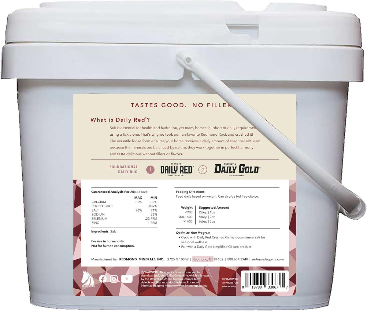 Rock Crushed Loose Mineral Salt Electrolyte Supplement for Horses (25 LBS)