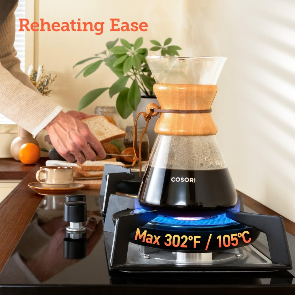 Pour Over Coffee Maker, Double Layer Stainless Steel Filter, 8cup | Drip Coffee Maker, Coffee Dripper Brewer, High
