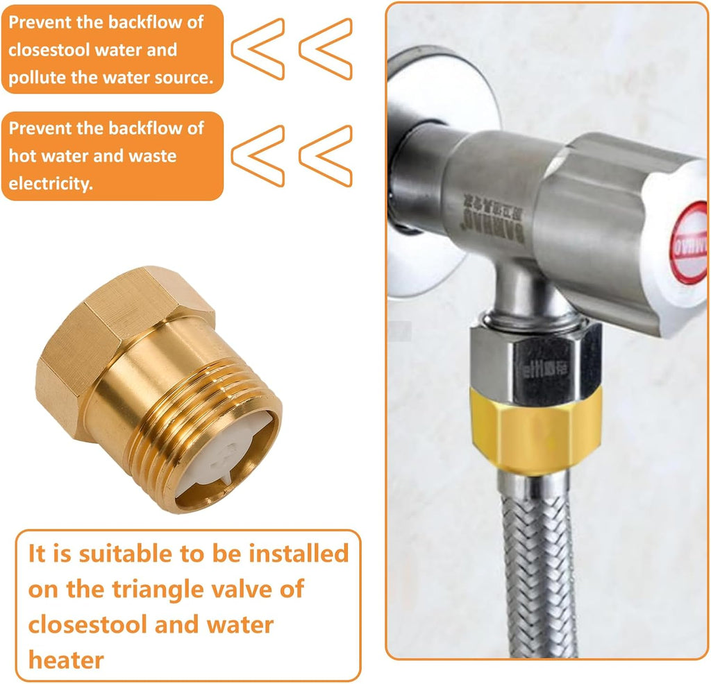 2Pcs One Way Brass Check Valve Non Return 1" Female to 1" Male Thread Backflow Preventer Check Valve
