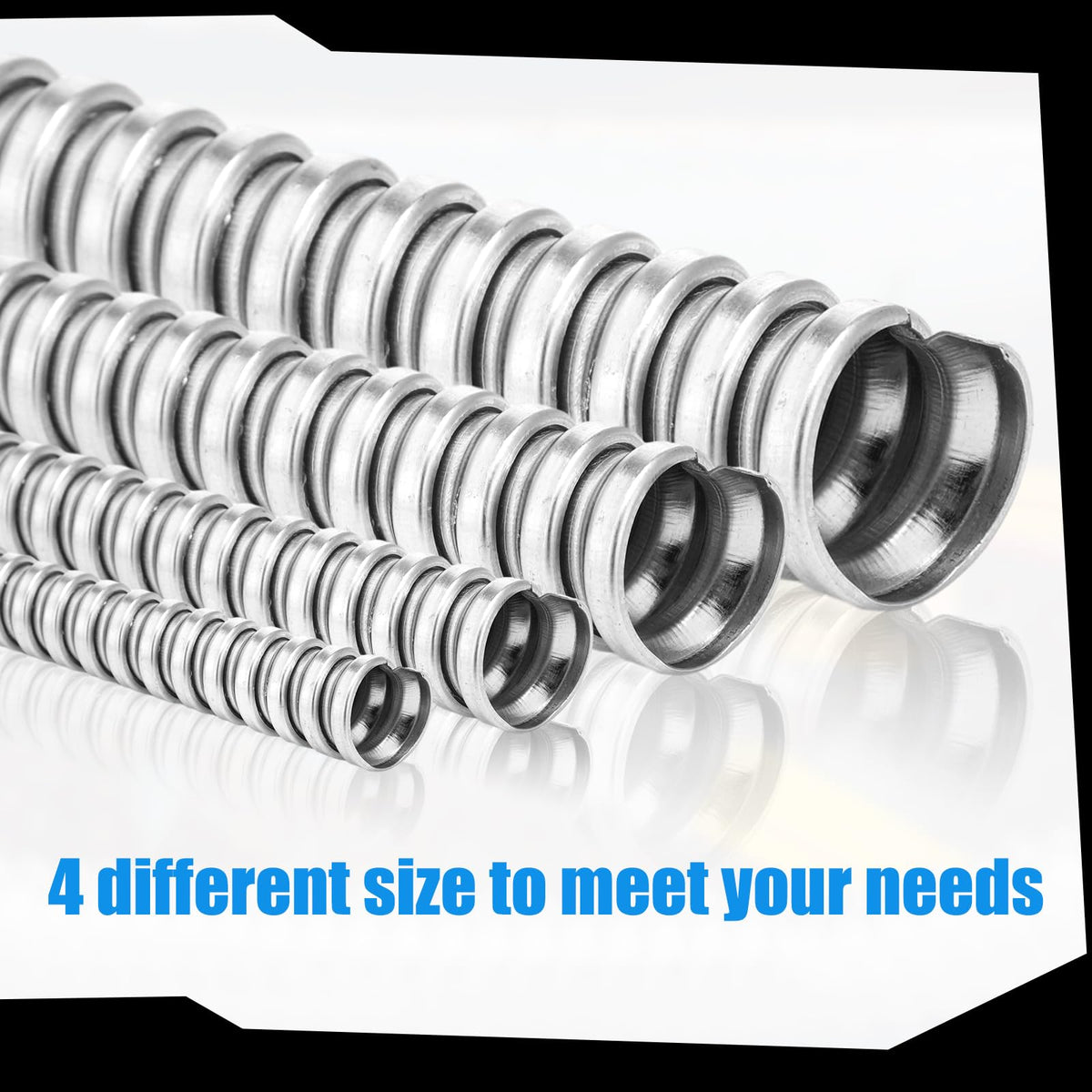 Yaocom 1 Inch Metal Flexible Conduit 50 ft, Galvanized Reduced Wall