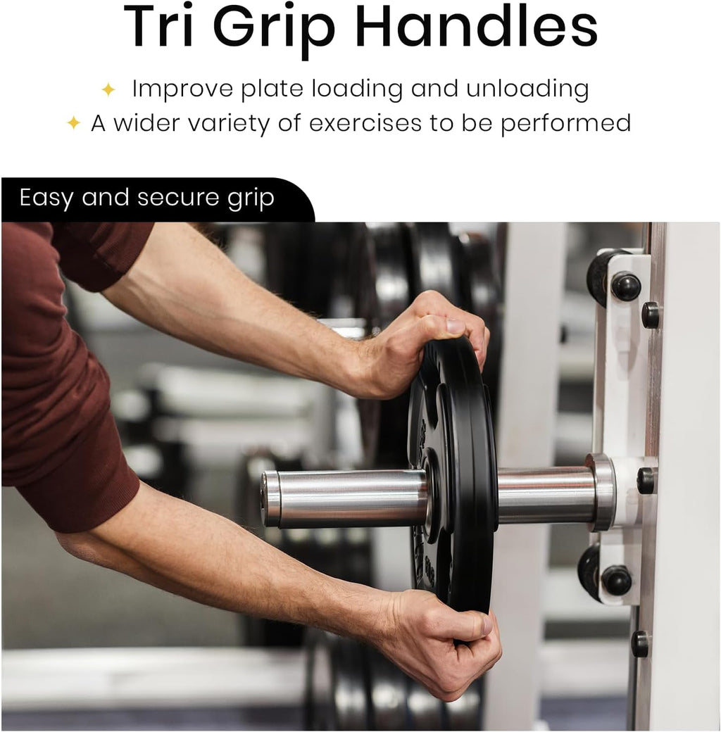 2-Inch Rubber Olympic Grip Weight Plates for Strength Training, Weightlifting, Solid Cast Iron Plate for Barbell in