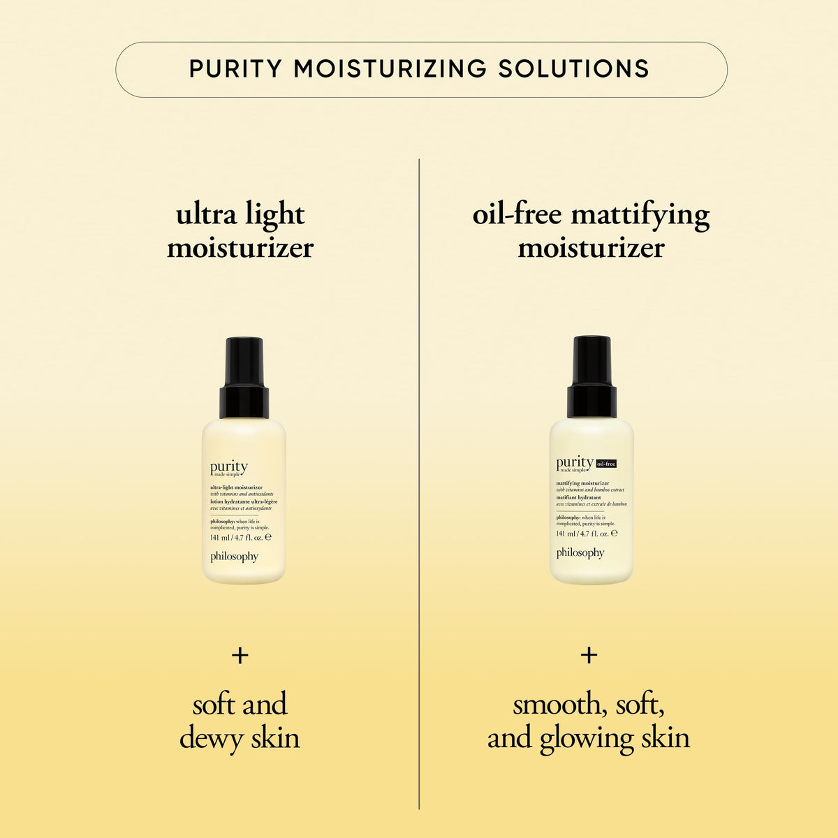 purity made simple oil-free mattifying moisturizer - with bamboo extract, green tea & vitamins C & E - nourishing