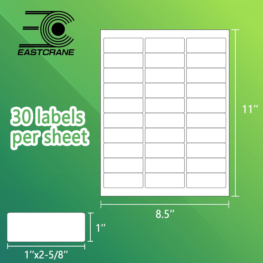 1" x2-5/8 Mailing Address Labels,4500 Sticker Labels(150 Sheets)