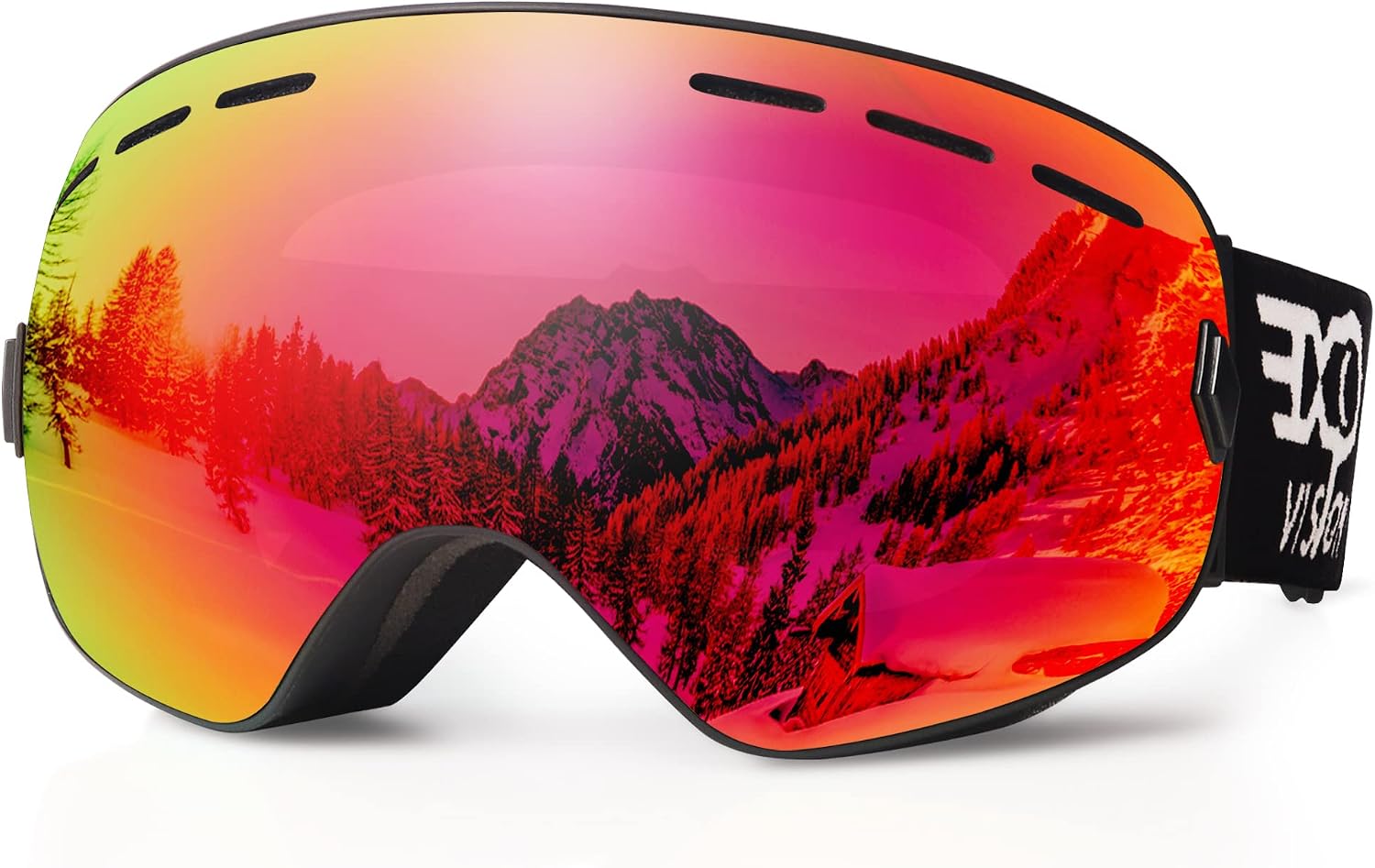 Snowboard Ski Goggles Men Women Youth, Anti Fog OTG Winter Snow Goggles Spherical Detachable Lens