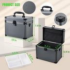 10-inch Lockable Medicine Box with Tray, Medication Lock Box First Aid Box