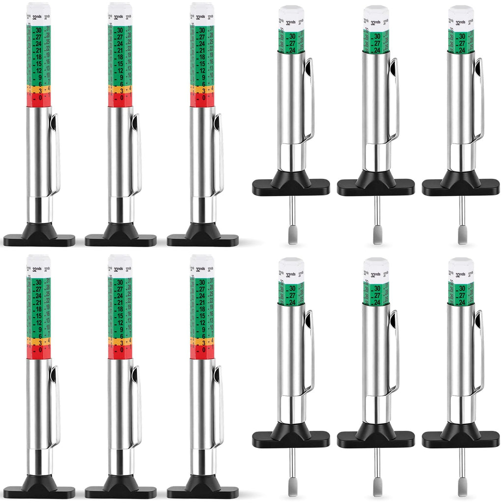 INBOF 12 Pack Tire Tread Depth Gauge, Color Coded Tire Depth Gauge Tool 32nds