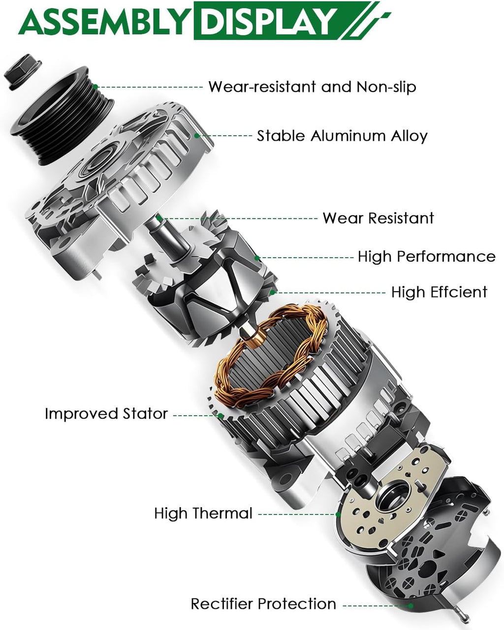 Alternator for:-Chevy Trailblazer EXT 2002 2003 2004 2005 4.2L