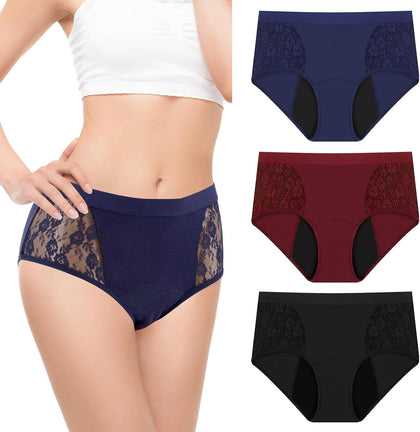 3-Pack Incontinence Underwear for Women, Leak Proof Underwear