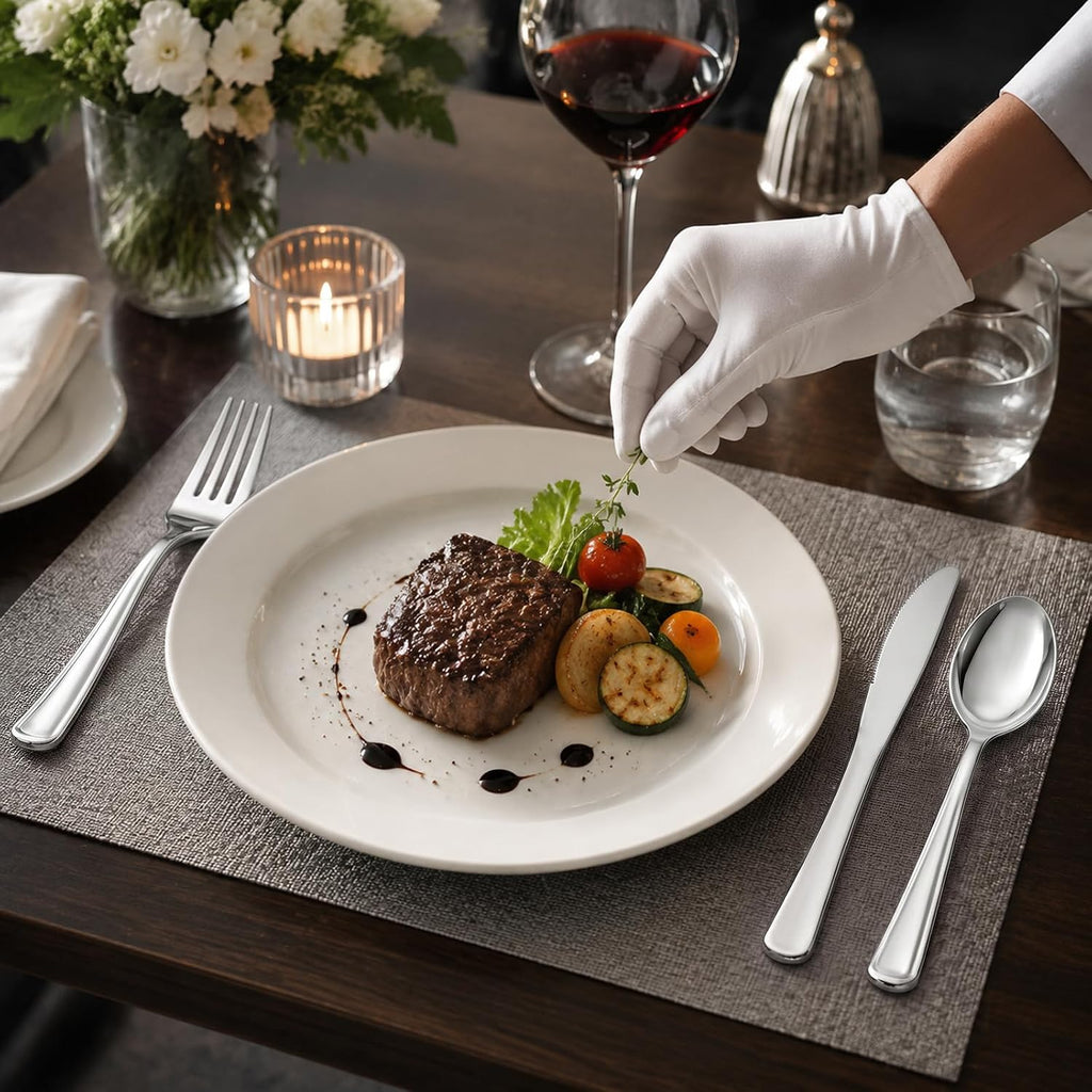 180 Ps Silver Plastic Silverware - Plastic Cutlery - Fancy Plastic Silverware Heavy Duty - 60 Forks 60 Knives 60