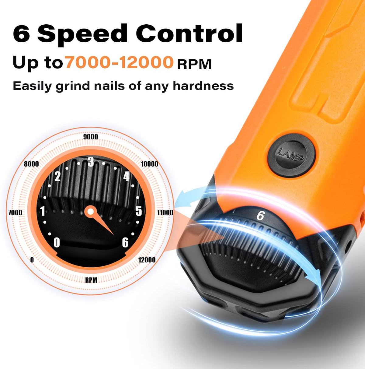6-Speed Dog Nail Grinder - Newest Enhanced Pet Nail Grinder Super Quiet Rechargeable Electric Dog Nail Trimmer