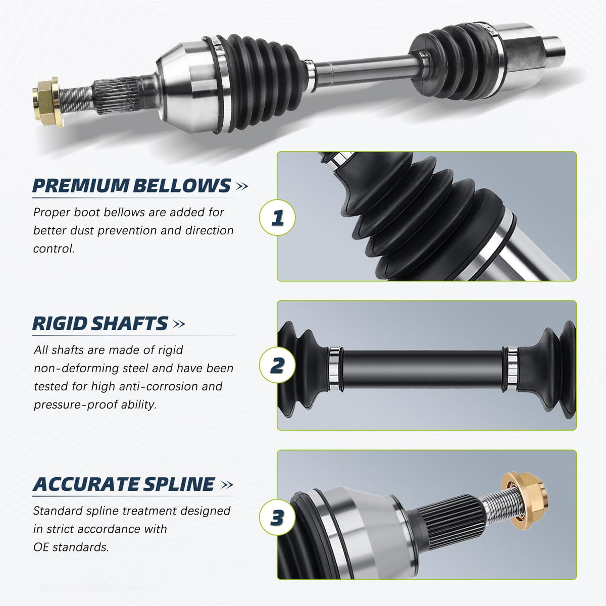 Front CV Axle Left or Right Side Compatible with 2012-2022 Ram 1500
