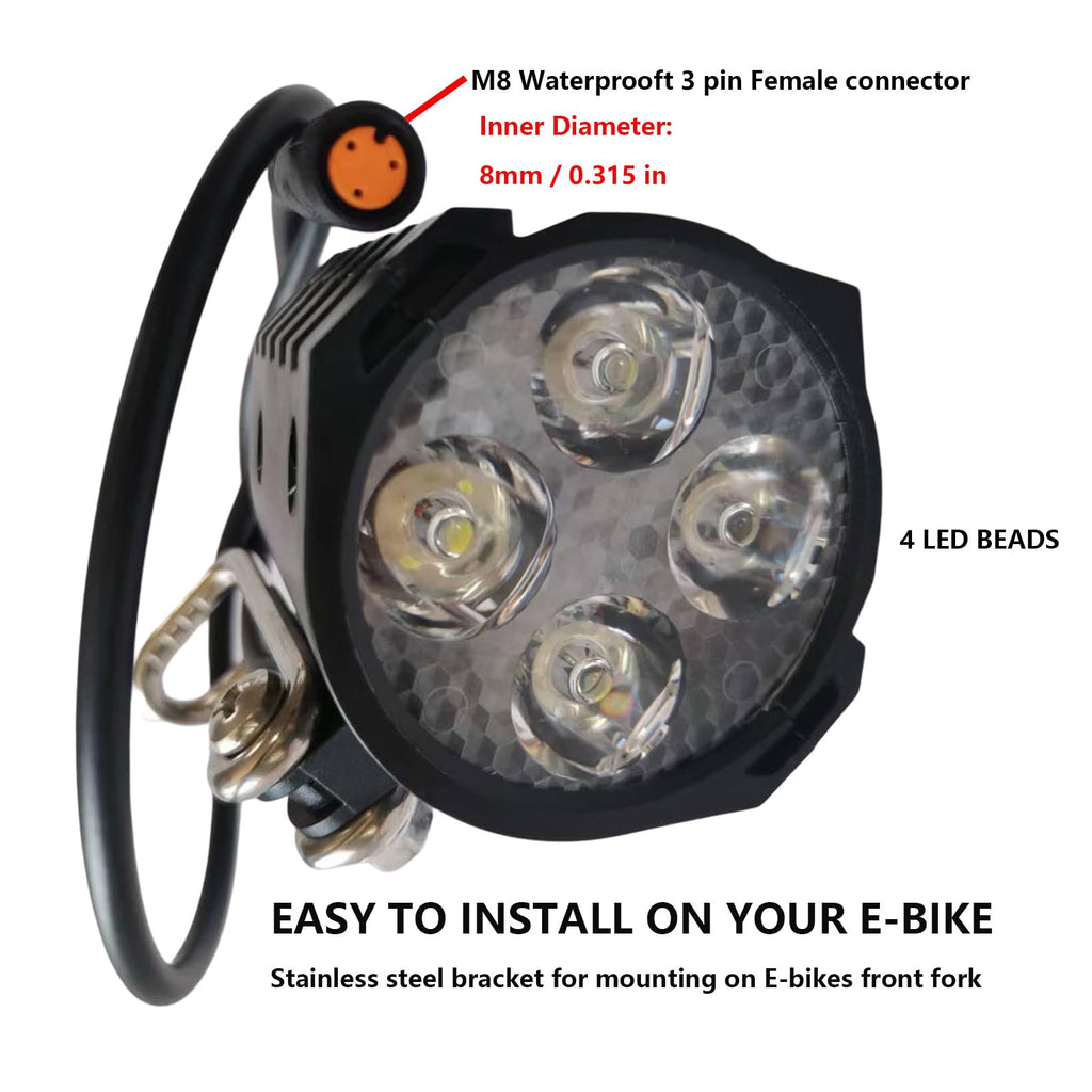 E-Bike LED Headlight with Horn 36V 48V