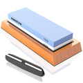 Knife Sharpening Stone 1000/6000 Grit with Base & Angle Guide | Dual Premium Whetstone with NonSlip Bamboo Base
