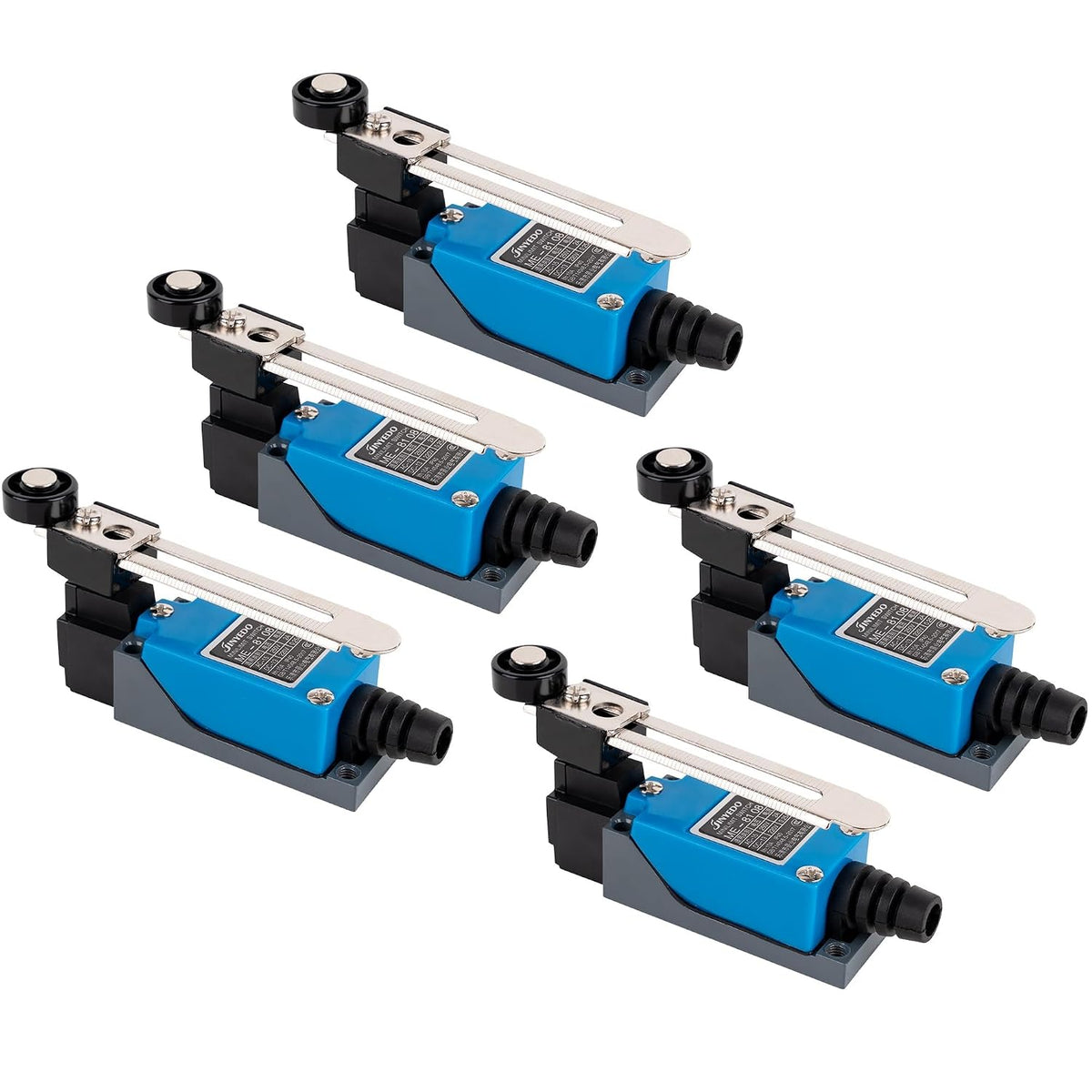 [2026 Upgraded] BlueStars 5Pcs ME-8108 Momentary Roller Lever Arm Limit Switch NC-NO AC 250V 5A DC 115V 0.4A for CNC Mill Router