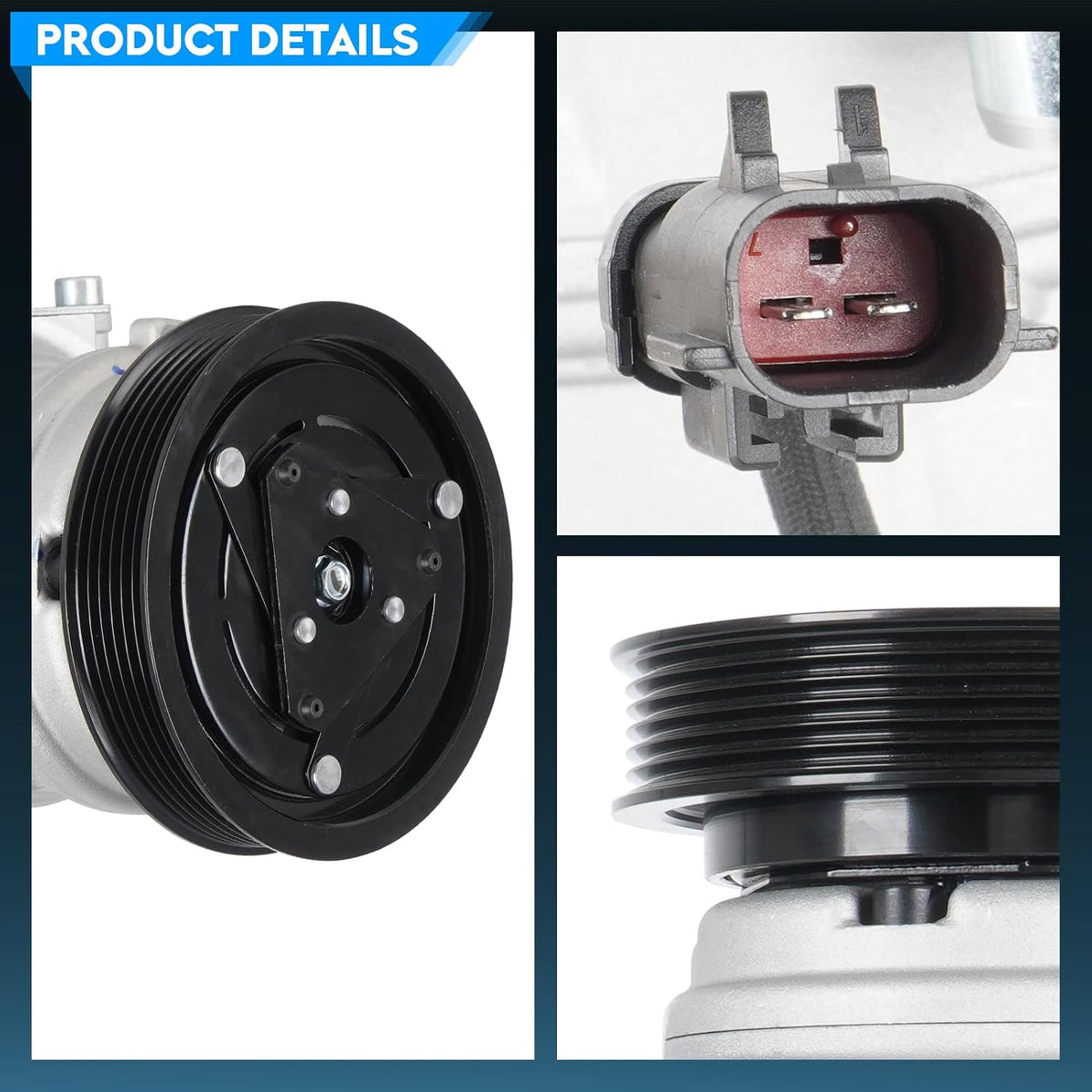TadaMark AC Compressor w/Clutch Fits for Jeep Wrangler 4.0L 2000-2006, for Jeep Grand Cherokee 4.0L 1999-2004