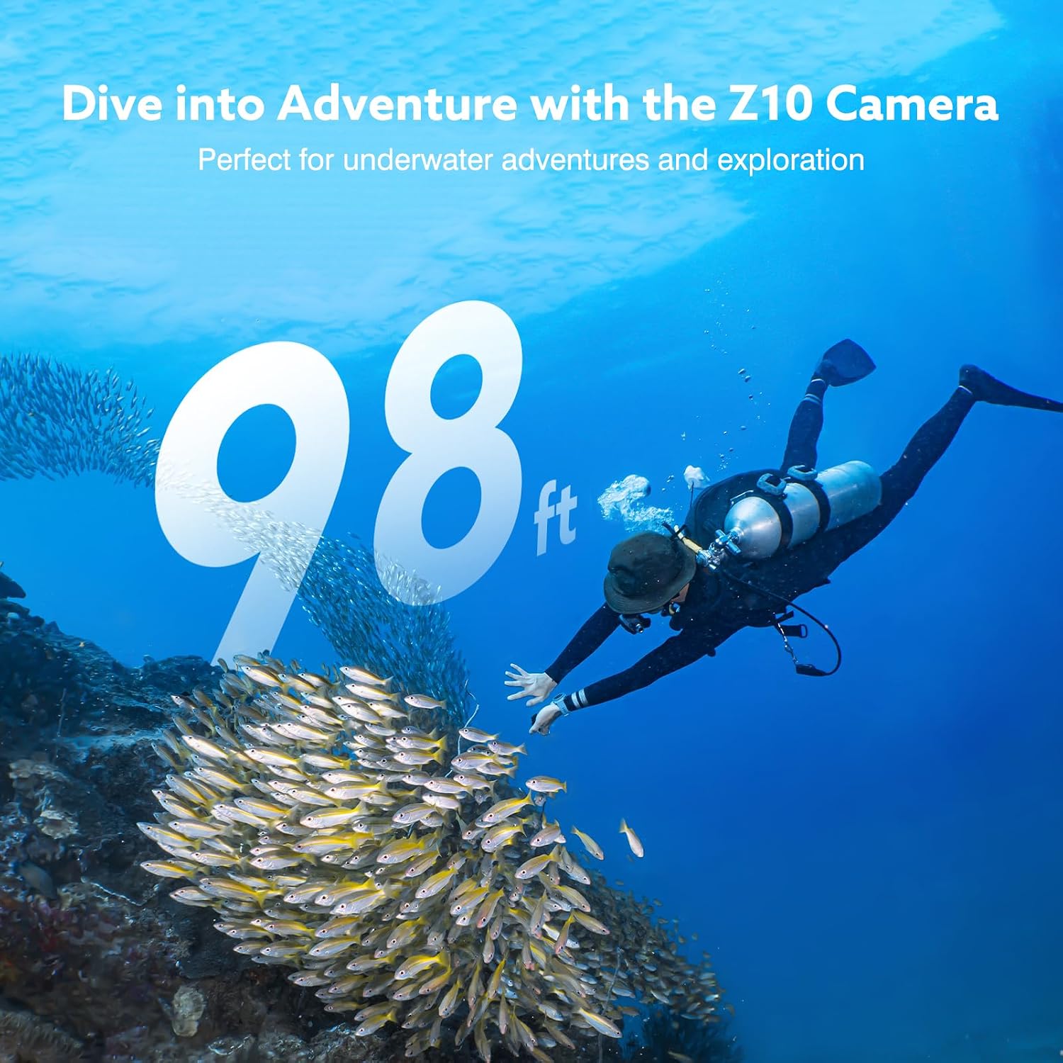 Z10 4K Action Camera, 64GB Wearable Sports Camera with Waterproof Case, Magnetic Clip, Small Body Cam for Cycling