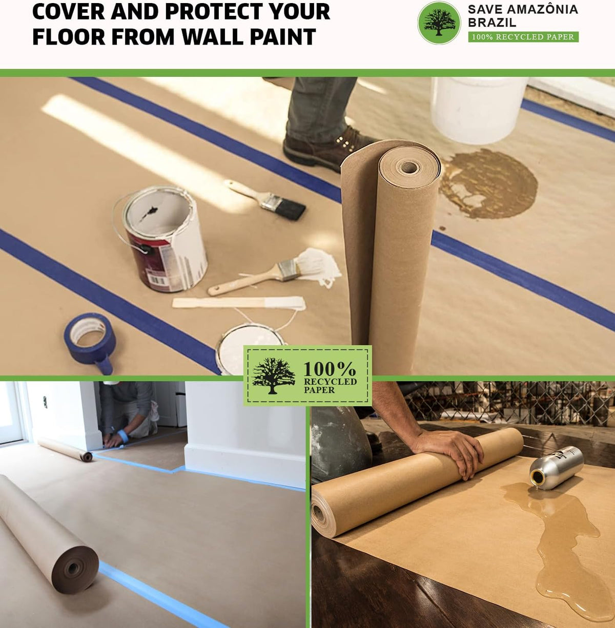Brown Kraft Paper Roll - 18in x 100ft (1200 in)