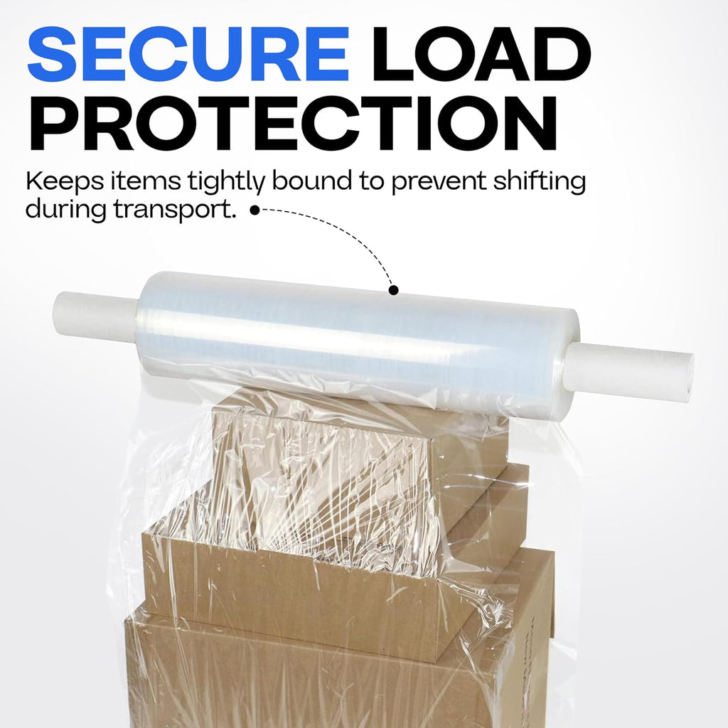 20" x 1000' 80G Hand Stretch Wrap Rolls with Handles, 4-Pack