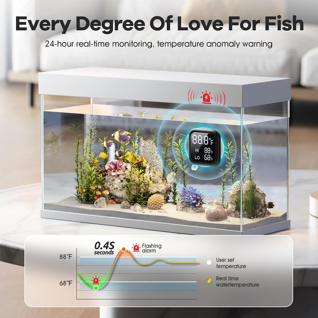 Aquarium Thermometer, Smart Digital Fish Tank Thermometer