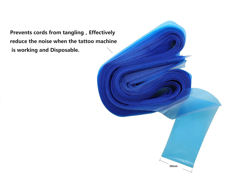 100PCS Tattoo Clip Cord Sleeves,Box Plastic Clip Cord Sleeves blue,Disposable Hygiene Clip Cord Covers,One Box of