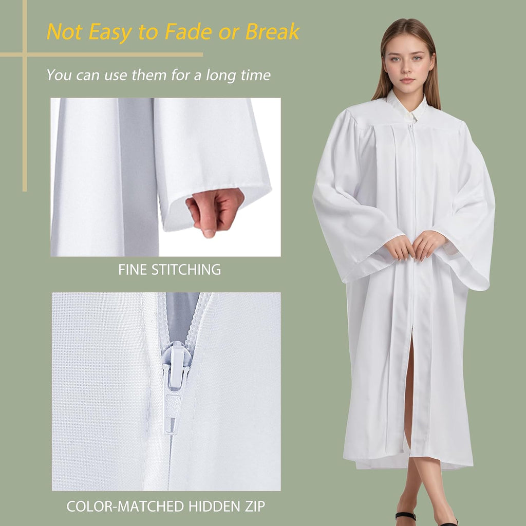 Adults Baptism Robes for Choir Church Judge Graduation Gown Confirmation Officiant Pastor Costume
