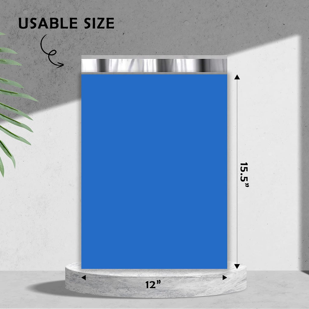 Blue Poly Mailers 12x15.5 100 Pack Self-Seal Shipping Envelopes M5