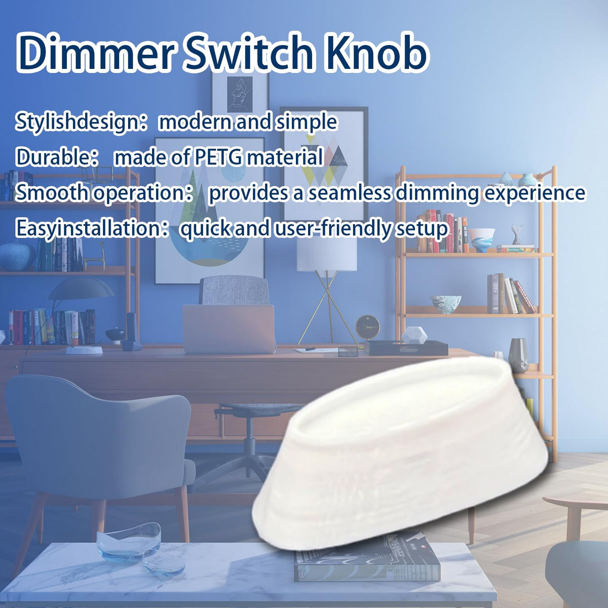 6pcs Dimmer Switch Knobs, Replacement Universal Dimmer Knob for Ceiling Lights & Wall Switches,PETG Material Split Slider, White,Compatible with Lutron Skylark Fan Control