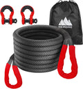 Kinetic Recovery Rope 56,000lbs with 2 D-Rings, Tow Ropes for Trucks Pickup