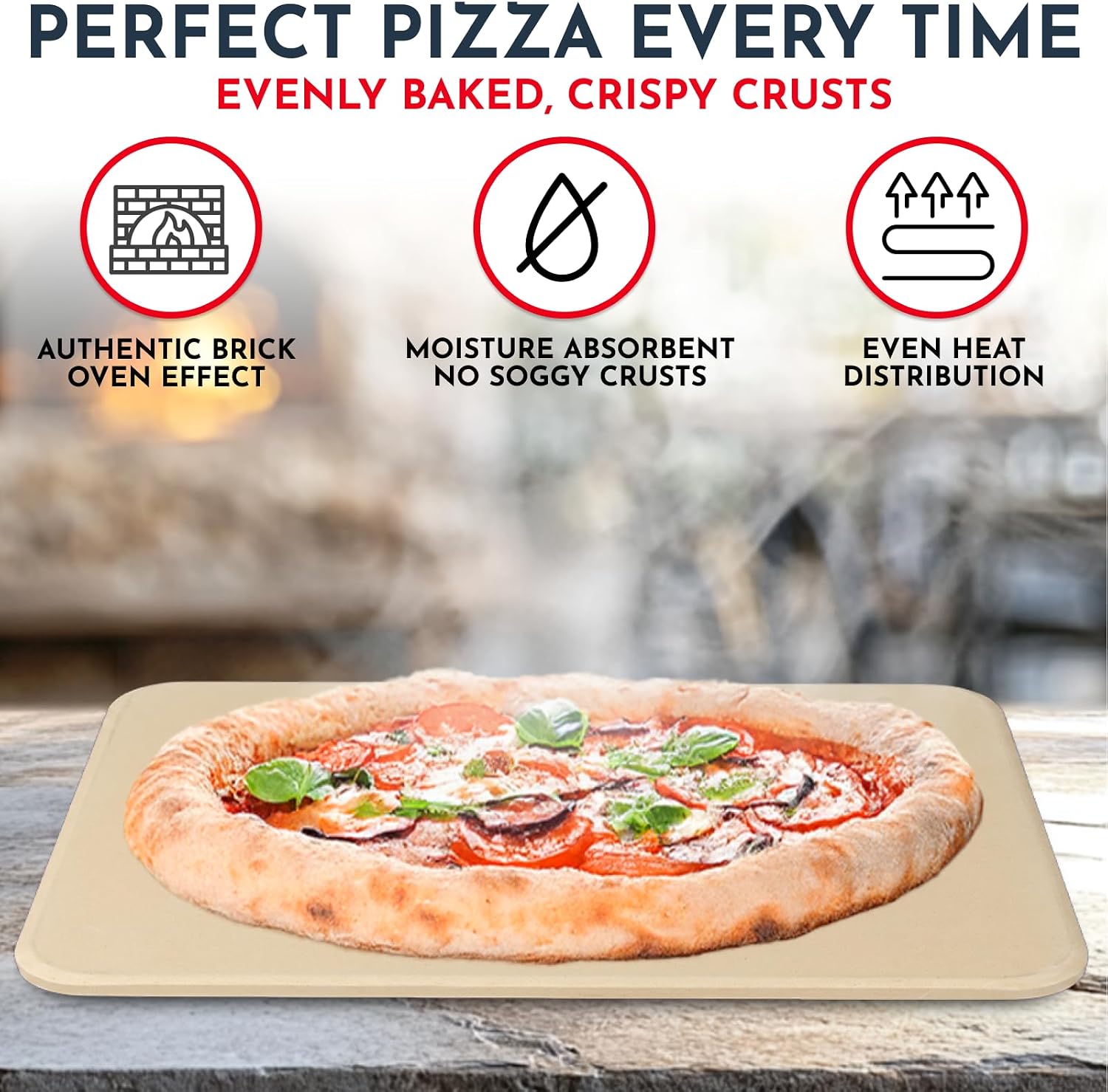 Large Pizza Stone for Oven and Grill – 15 x 12 inch Rectangular Pizza Stone