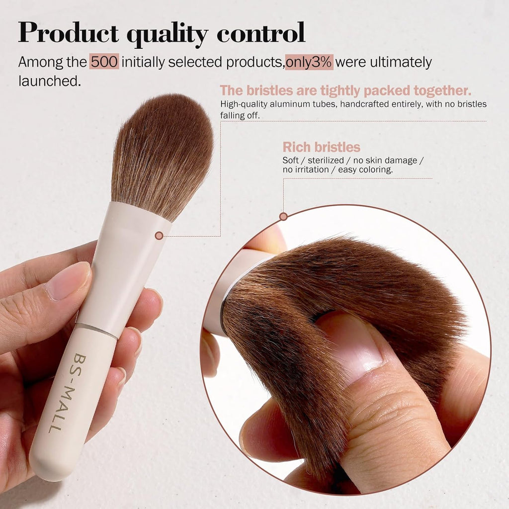 14 Pcs Makeup Brushes Set with 1 Pcs Makeup Sponge – Essential Foundation Powder Concealers, Eye Shadows, Blush