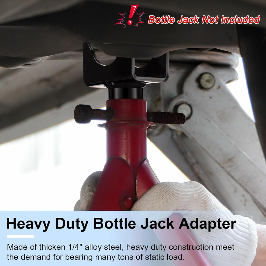 Bottle Jack Adapter Lifting Saddle for 2" 3" 4" Round Axle Tube 2" Square Axle Tube, Bottle Jack Adapter Axle Saddle
