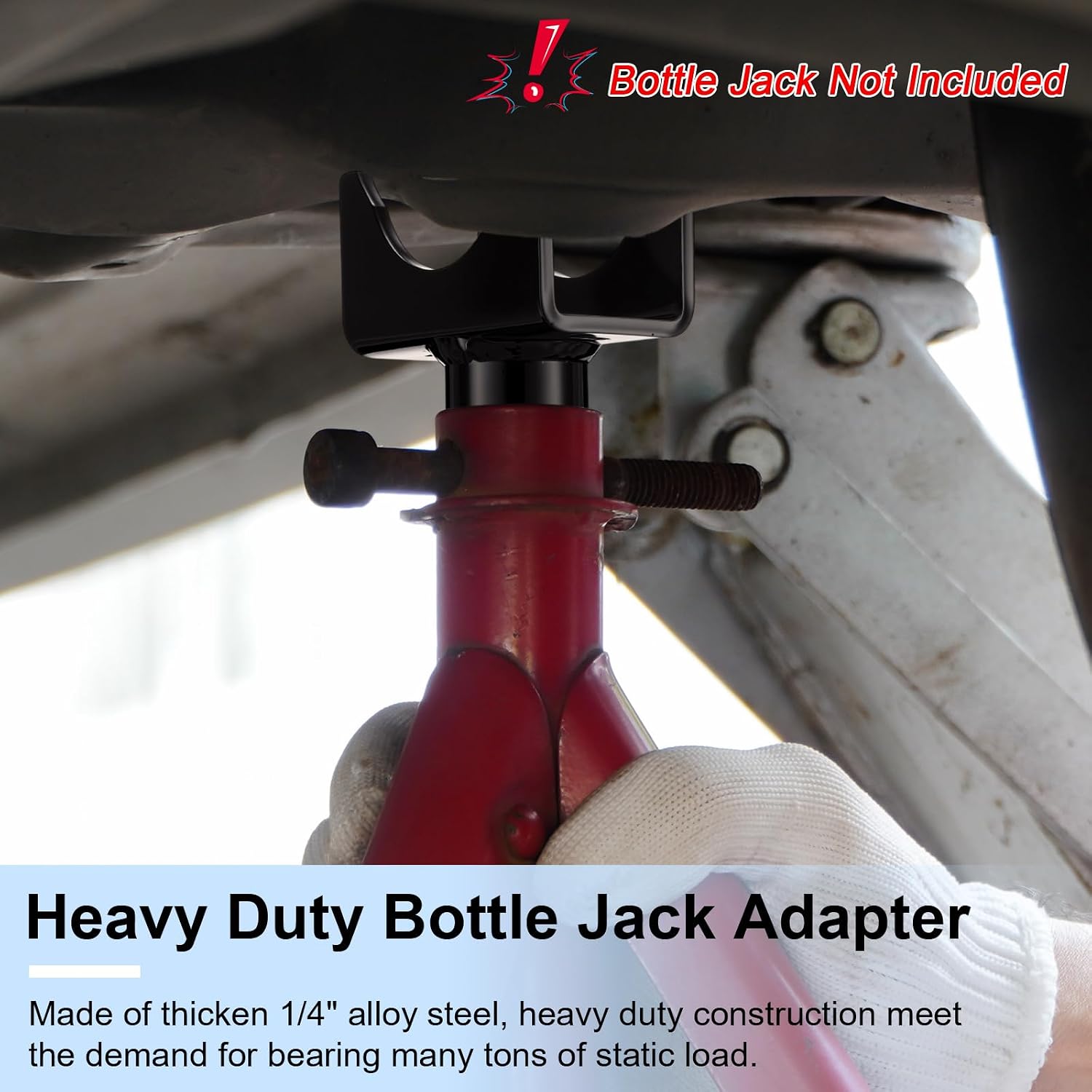 Bottle Jack Adapter Lifting Saddle for 2" 3" 4" Round Axle Tube 2" Square Axle Tube, Bottle Jack Adapter Axle Saddle